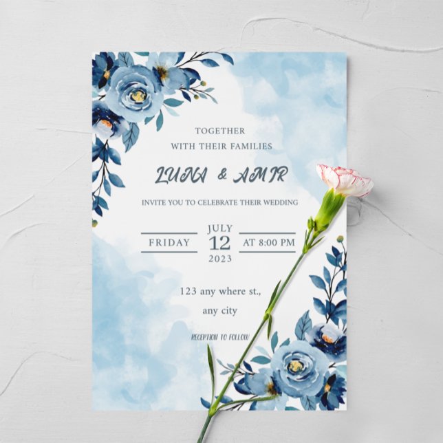 elegant Blue Watercolor flower wedding (Creator Uploaded)