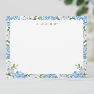 Elegant Blue Watercolor Hydrangea Personalised Card