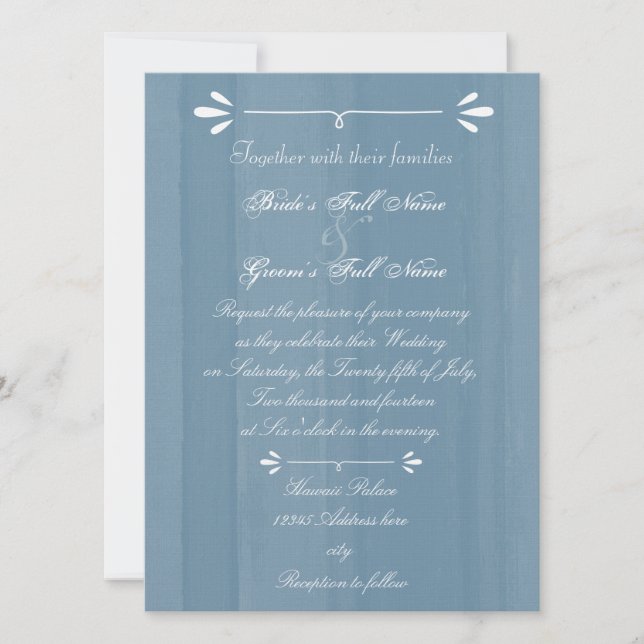 Elegant Blue Watercolor Invitation (Front)