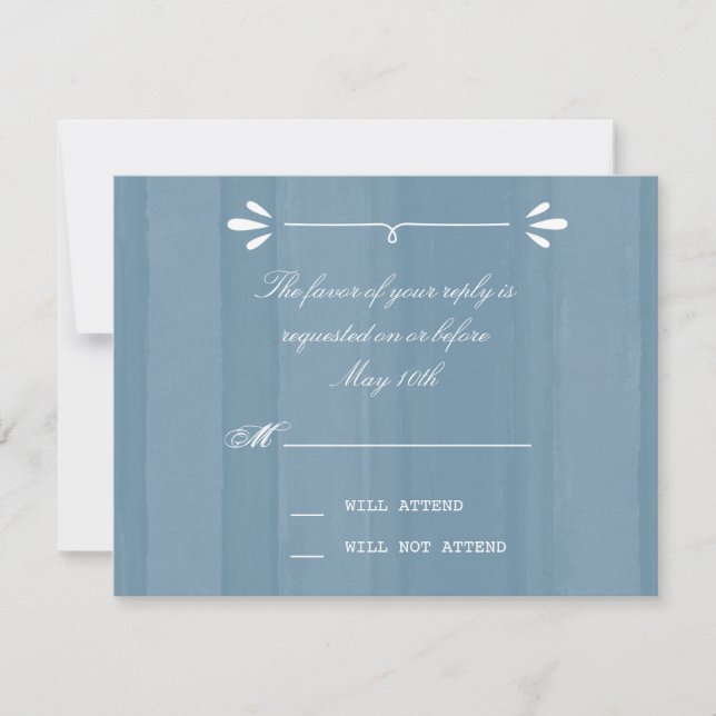 Elegant Blue Watercolor RSVP (Front)