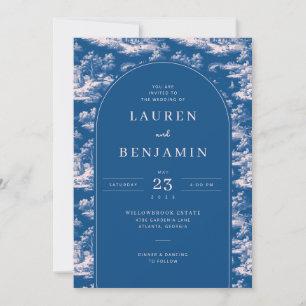 Elegant Blue Wedding Invitation