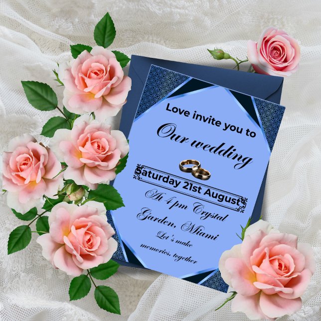 Elegant Blue Wedding Invitation (Creator Uploaded)