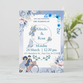 Elegant Blue Wedding Invitation – Classic & Timele