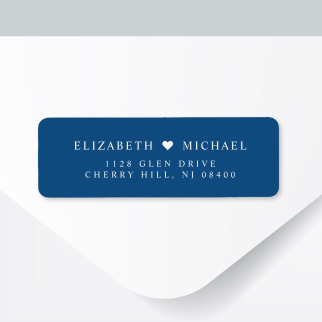 Elegant Blue Wedding Return Address Label (Creator Uploaded)