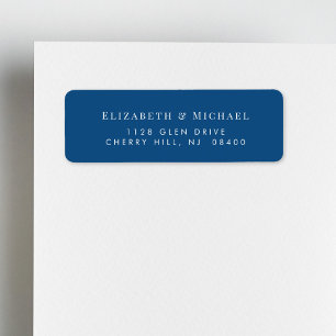 Elegant Blue Wedding Return Address Label