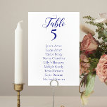Elegant Blue Wedding Seating Chart Cards<br><div class="desc">Guide your guests to their proper table with these elegant minimalist deep blue wedding seating chart cards. Personalise the table number and the guests's names.</div>