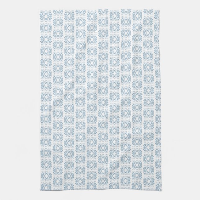 Elegant Blue White All Over Pattern  Tea Towel (Vertical)