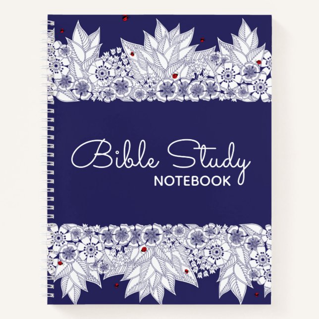 Elegant Blue White Bible Notebook (Front)