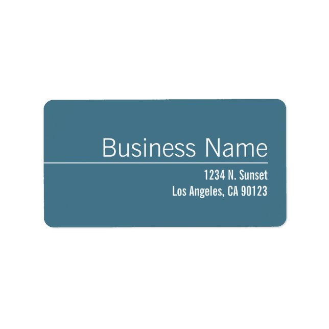 Elegant Blue & White Business Return Address Label (Front)