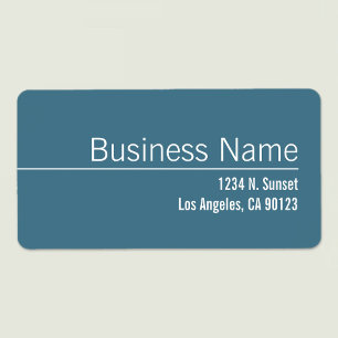Elegant Blue & White Business Return Address Label