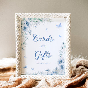Elegant Blue White Chinoiserie Cards and Gifts Poster