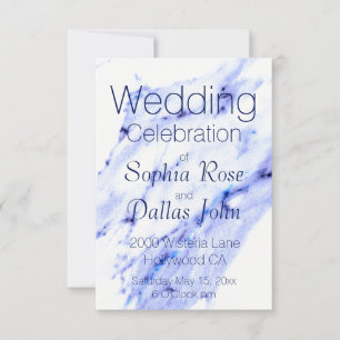 Elegant Blue White Marble granite pattern  Invitation