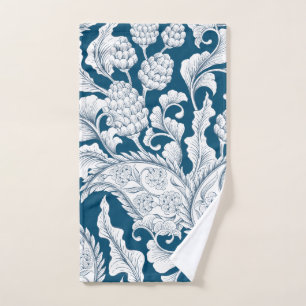 Elegant Blue & White Pineapple Hand Towel