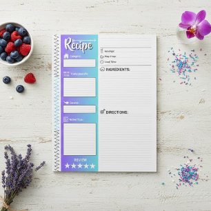Elegant Blue & White Sheets   Refill Recipe Pages Notepad