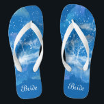 Elegant Blue White Something Blue Wedding Bride Thongs<br><div class="desc">Featuring classic blue and white gradient pattern, these elegant flip flops are a pretty something blue idea for your wedding. They will add a stylish dose of glam to your wedding day, bachelorette party, or other celebration. ♥Customise it with your wording by using the template fields. ♥ If you want to change the...</div>