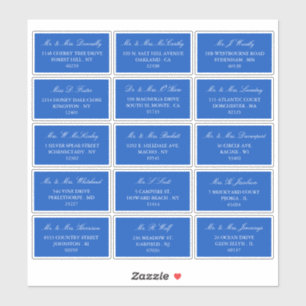 Elegant Blue & White Wedding Individual Address