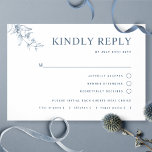 Elegant Blue White Wedding With/without Meal RSVP<br><div class="desc">Elegant and minimal style white and blue RSVP card with the option to add or not meal choices. Design with contemporary, modern blue typography and subtle hand-drawn blue botanical detail. If you rather have this RSVP card without meal options, simply erase all characters from a text box with meal choices...</div>