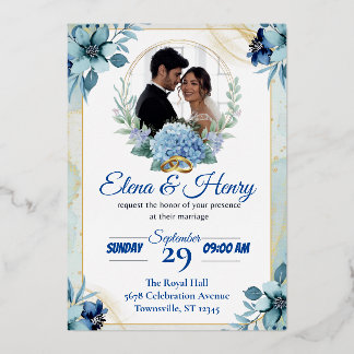 Elegant blue Wildflower wedding