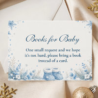 Elegant Blue Winter Baby Shower Books for Baby