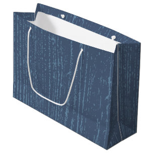 Elegant Blue Wood Grain Large Gift Bag