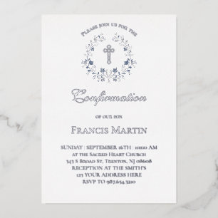elegant blue wreath Confirmation