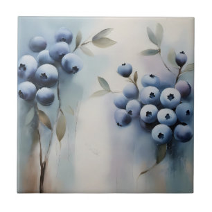 Elegant blueberries Art Ceramic Tile