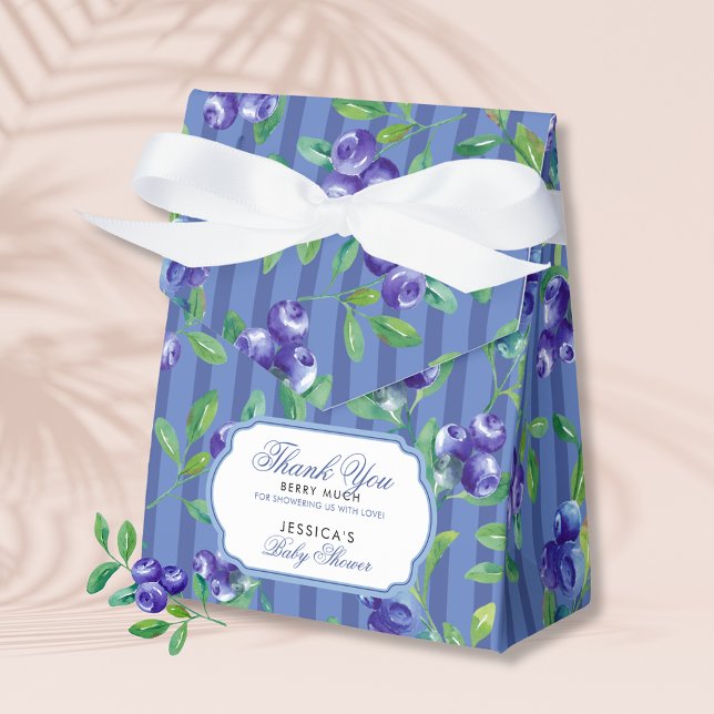 Elegant Blueberries Berry Sweet Baby Shower Favour Box (Creator Uploaded)