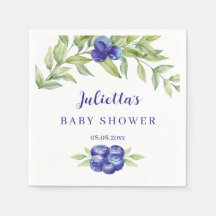 Elegant Blueberry and Greenery Foliage Baby Shower