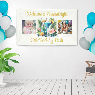 Elegant Blueberry Brunch 30th Birthday Celebration Banner