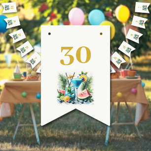 Elegant Blueberry Brunch 30th Birthday Celebration Bunting