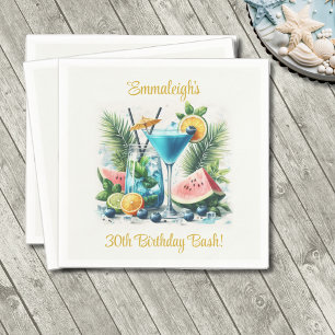 Elegant Blueberry Brunch 30th Birthday Celebration Napkin