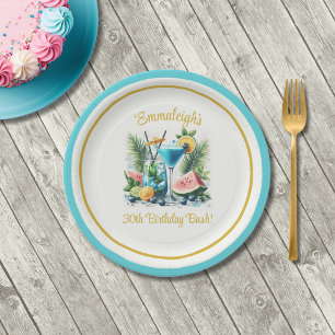 Elegant Blueberry Brunch 30th Birthday Party Paper Plate