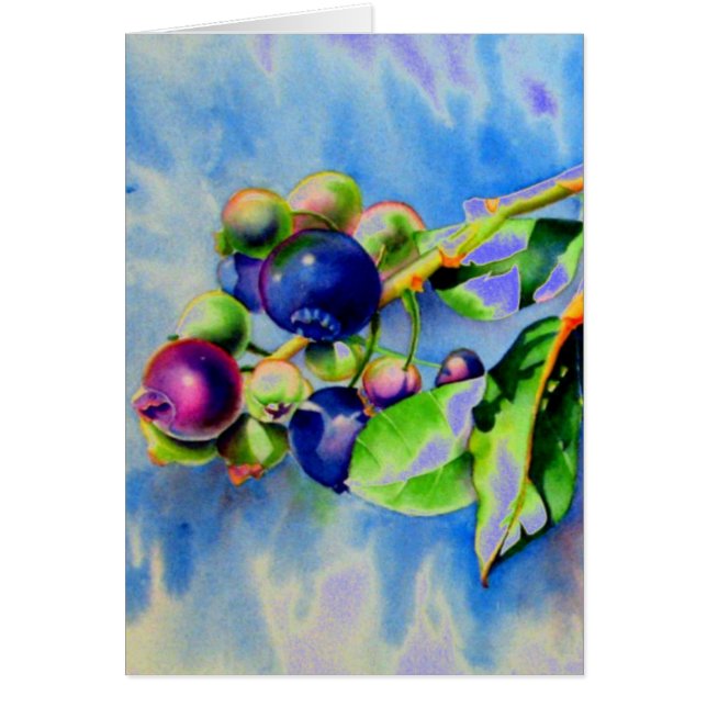 Elegant blueberry watercolor painting (Front)