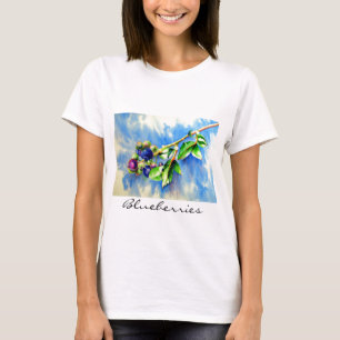Elegant Blueberry watercolor painting T-Shirt