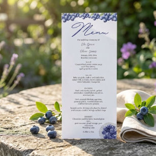 Elegant Blueberry Wedding Menu Card