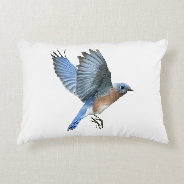 Elegant Bluebird Accent Pillow  (Front)