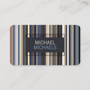 Elegant Blues Striped Pattern Business Card