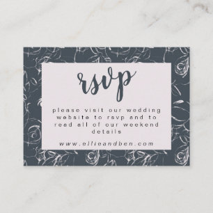 Elegant Blush and Grey Botanical Floral Wedding RS Enclosure Card