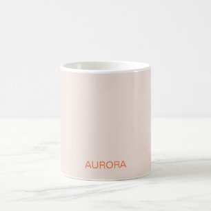 Elegant Blush Beige Personalised Name -  Coffee Mug