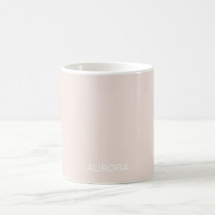 Elegant Blush Beige Personalised Name - Coffee Mug