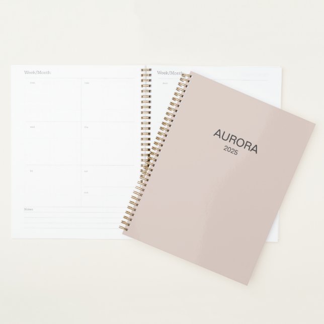 Elegant Blush Beige Personalised Name -  Planner (Display)