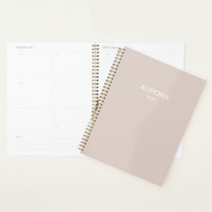 Elegant Blush Beige Personalised Name - Planner