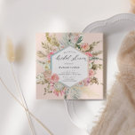 Elegant Blush Bohemian Floral Bridal Shower<br><div class="desc">Our "Bohemian Floral" collection features beautiful blush and light teal floral with ample dry foliage on pastel backgrounds of your choice. Paired with a combination of elegant script for all your personal information we are positive that you are going to love to mix and match different items from this collection....</div>