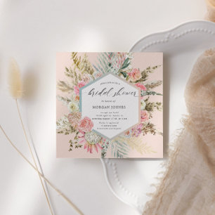 elegant blush bohemian floral Bridal Shower