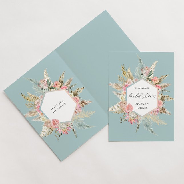 Elegant Blush Bohemian Floral Bridal Shower Card (Creator Uploaded)