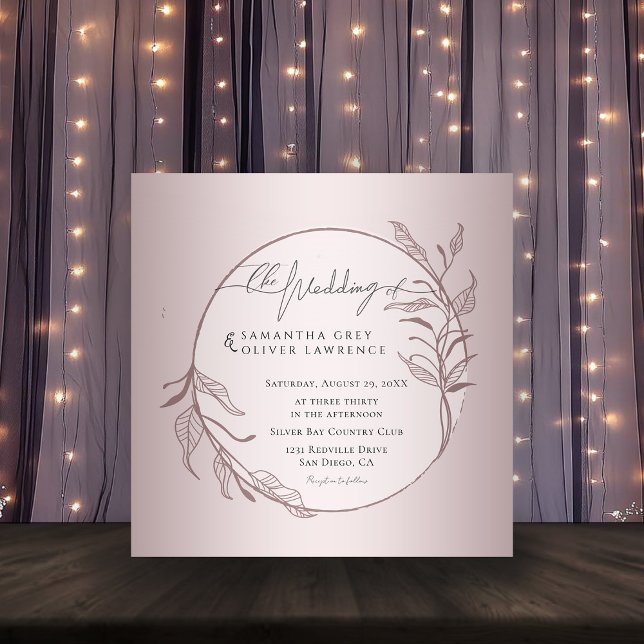 Elegant Blush Botanical Wedding Invitation Card (Creator Uploaded)