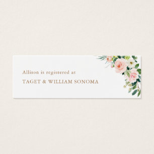 Elegant Blush Bridal Shower Registry Insert Cards