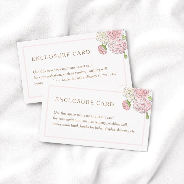 Elegant Blush Bubbly Bridal Shower Enclosure Card (Creator Uploaded)