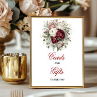 Elegant Blush Burgundy Cards and Gifts Tabletop