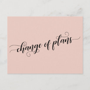 Elegant Blush Change of Plans Postponed Wedding Postcard